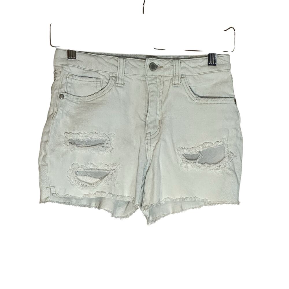 Art Class Girls' Distressed White Jean Shorts - Size L